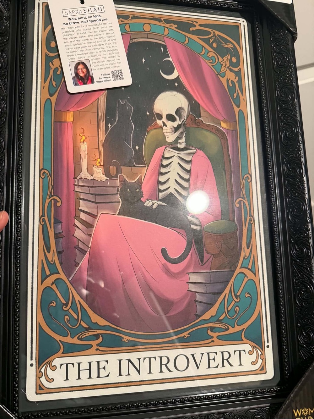 Sapna Shah The Introvert Art Print - Pink & Teal Framed Poster
